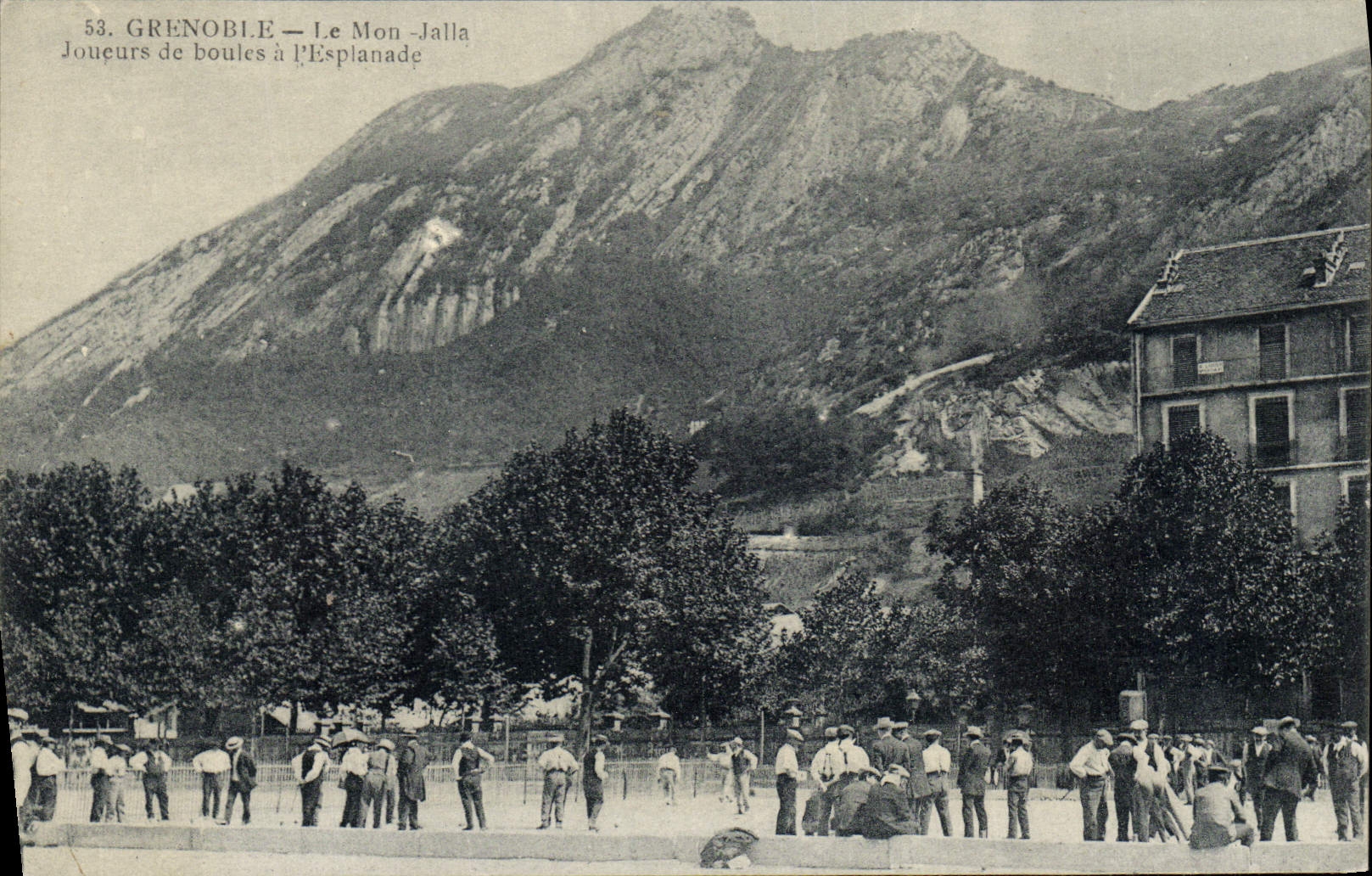 Vintage Postcard Petanque Grenoble It My Jalla Bowlers has the esplanade