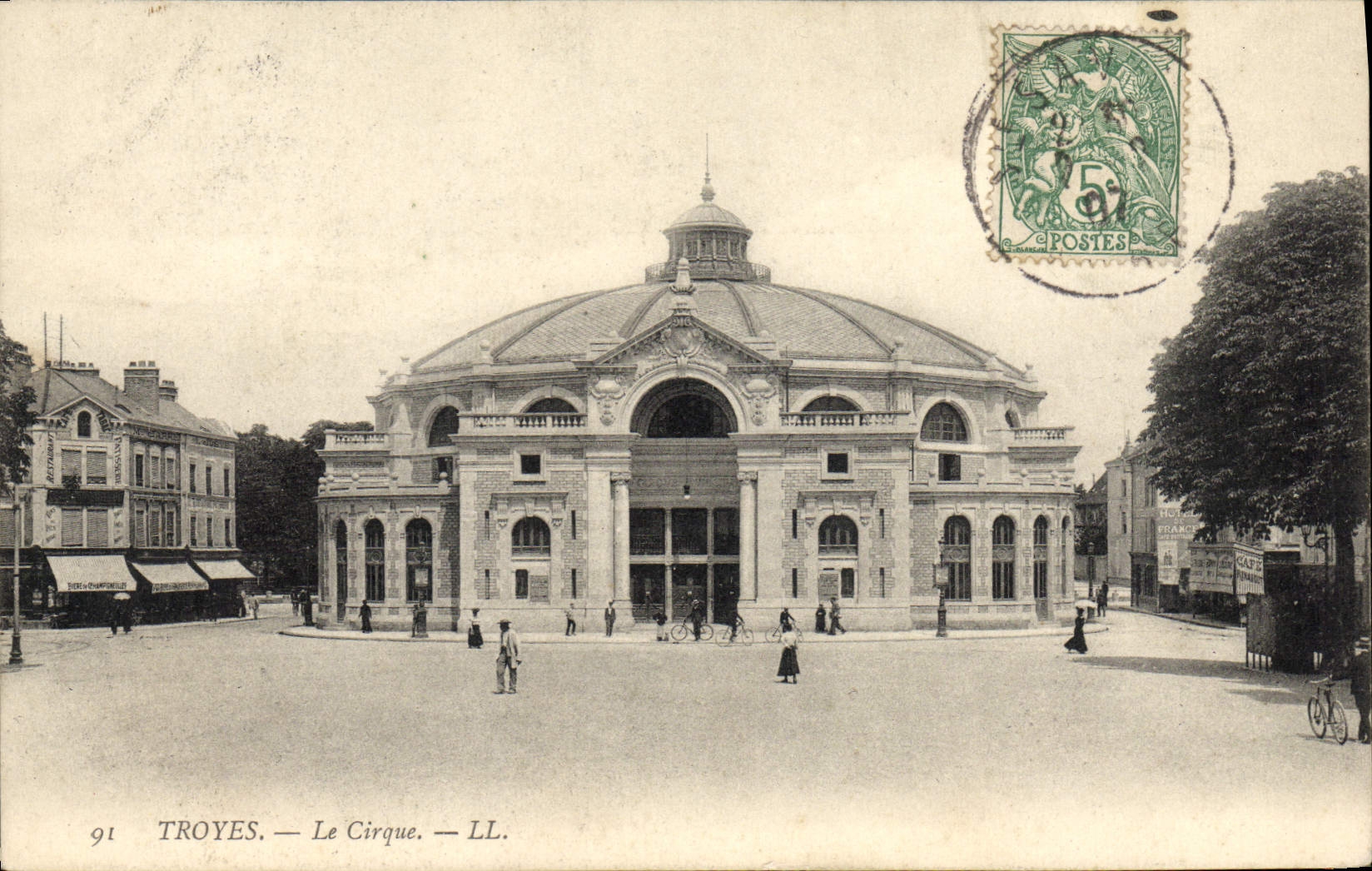 Vintage Postcard Troyes Circus