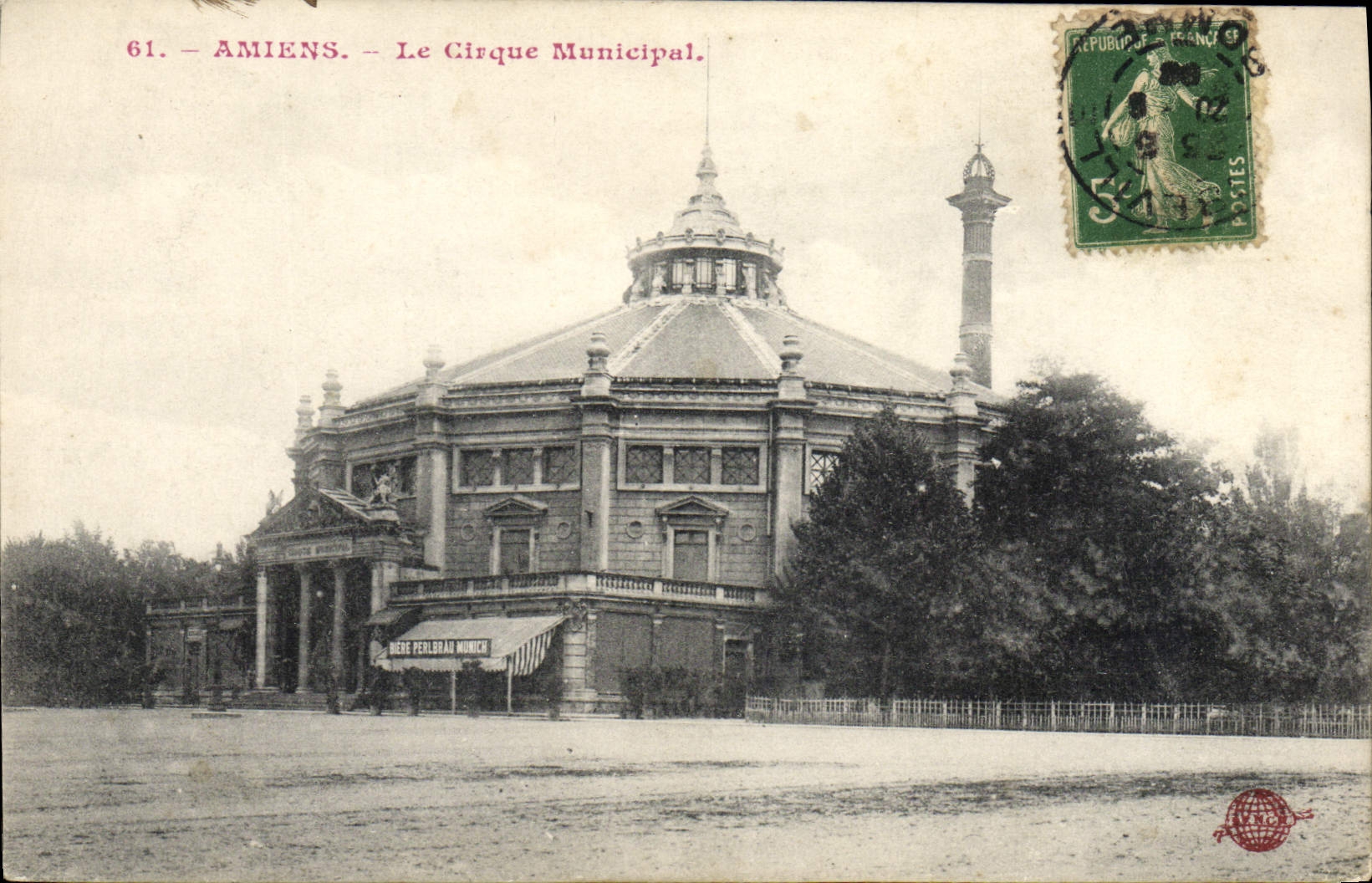 Vintage Postcard Amiens Municipal circus
