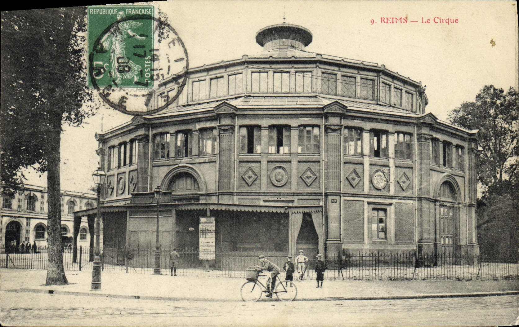 Vintage Postcard Cirque Rheims Velo Cycles