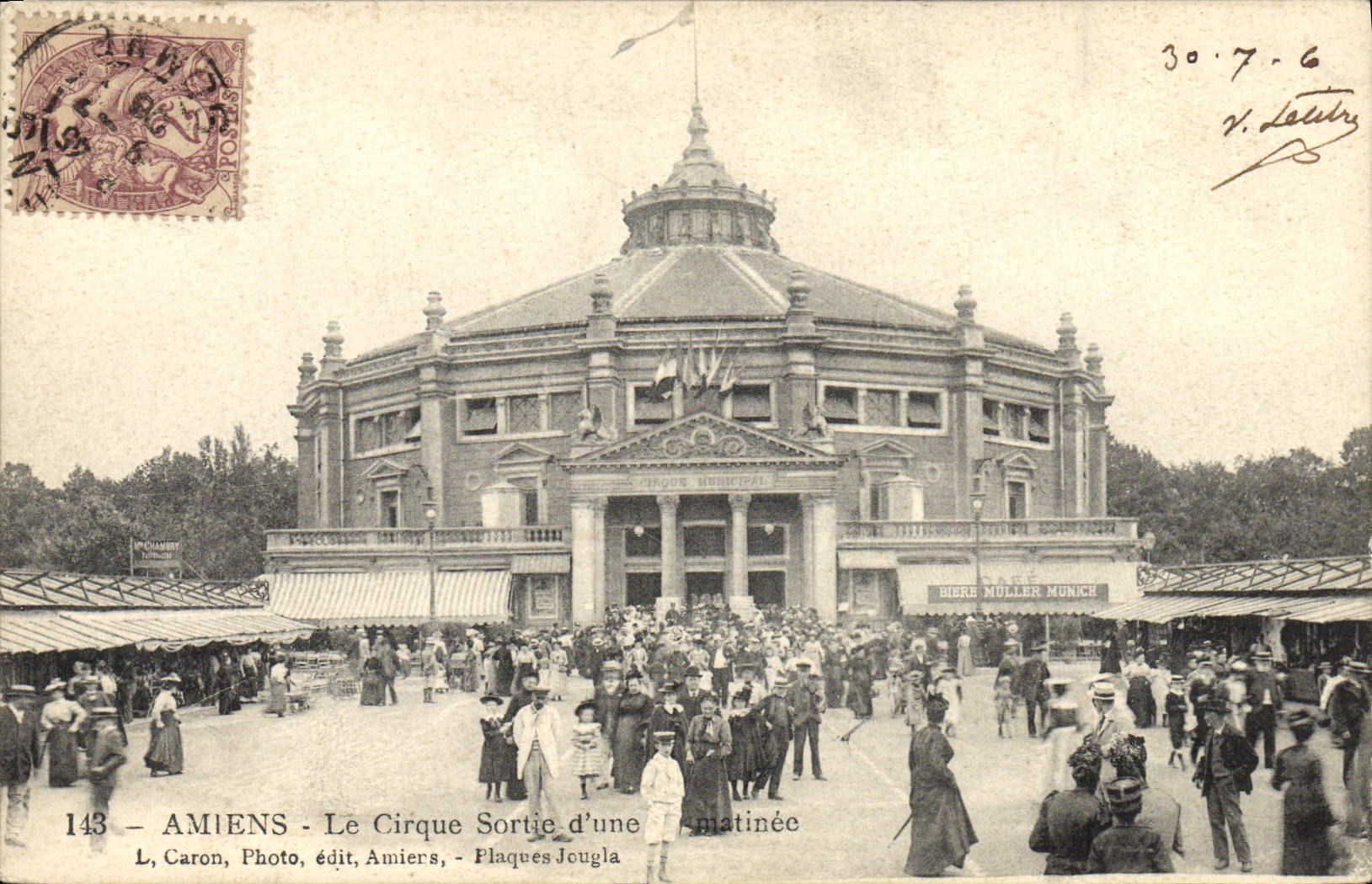 Vintage Postcard Circus Left one Amiens morning
