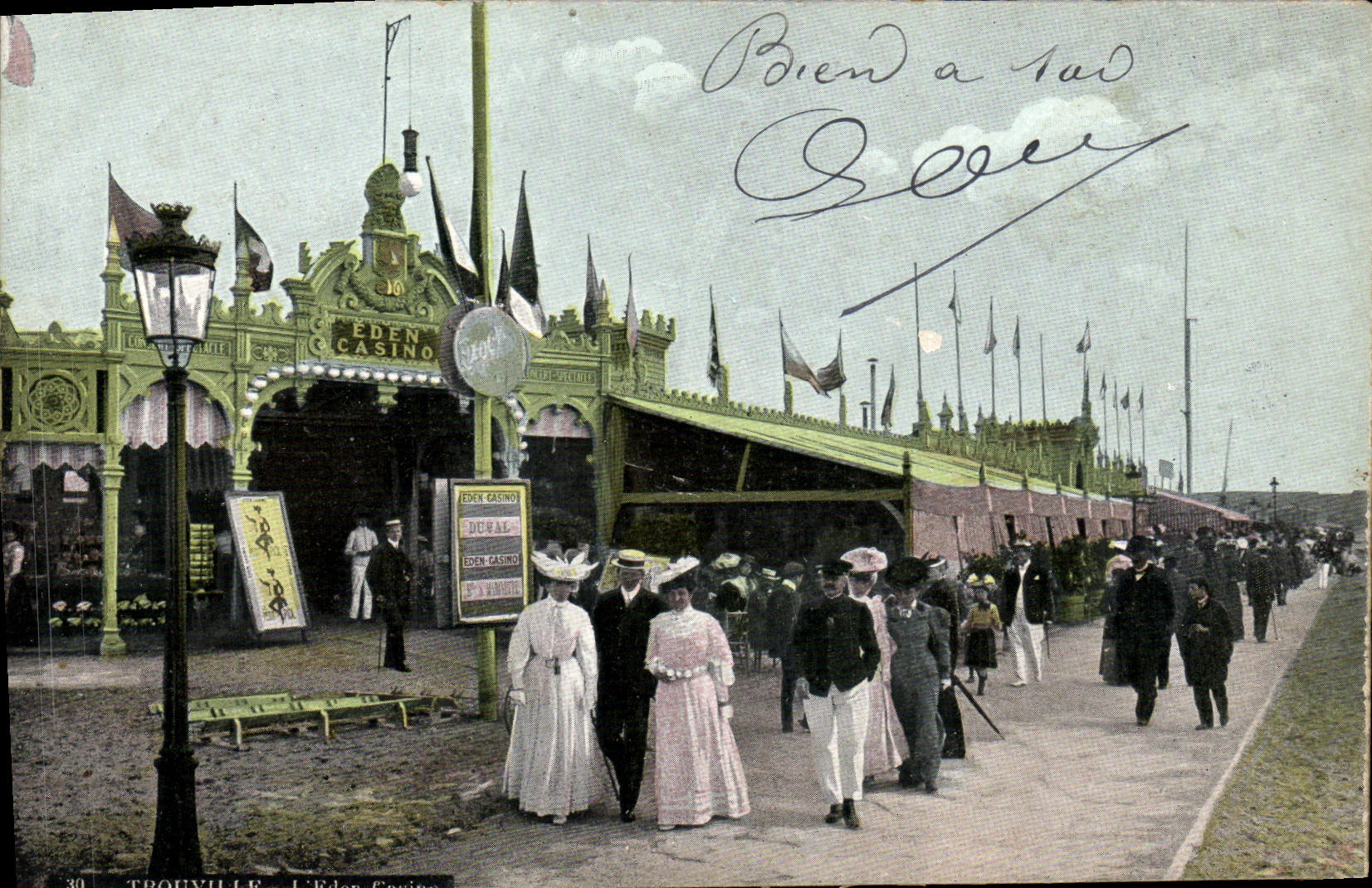 Vintage Postcard Trouville Circus the Eden Casino