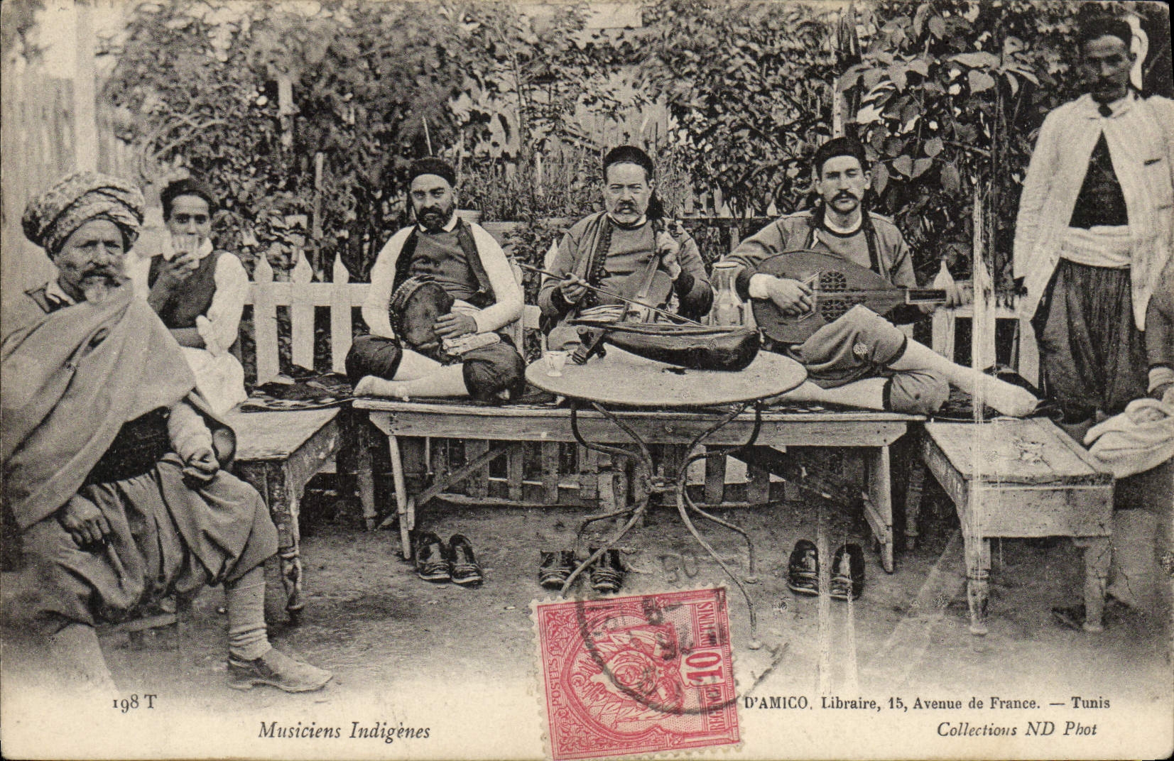Postal Túnez Músicos indígenas