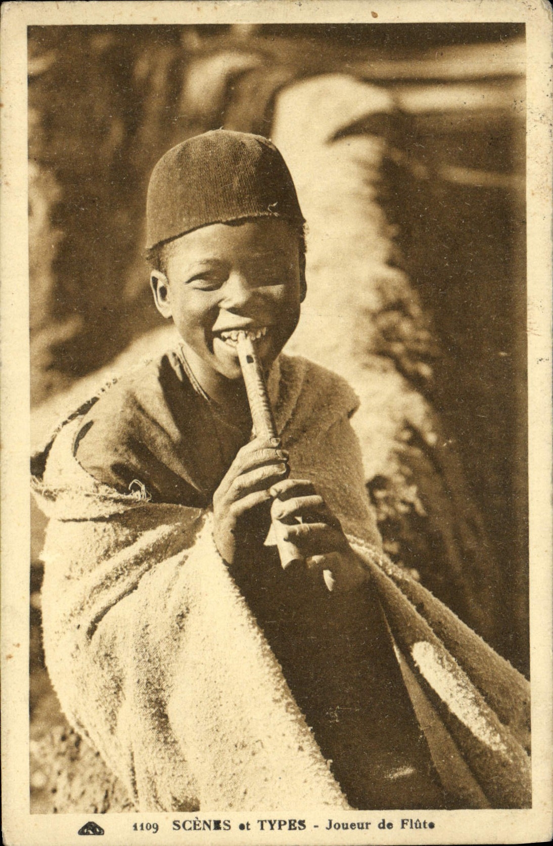 Postal Jugador de flauta