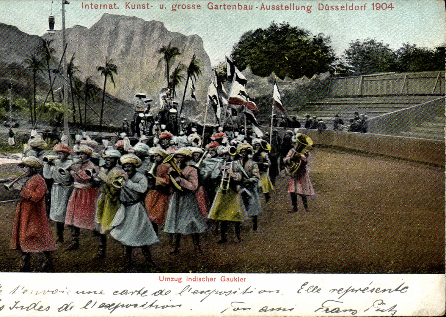Vintage Postcard Dusseldorf 1904 Umzug Indischer Gaukler