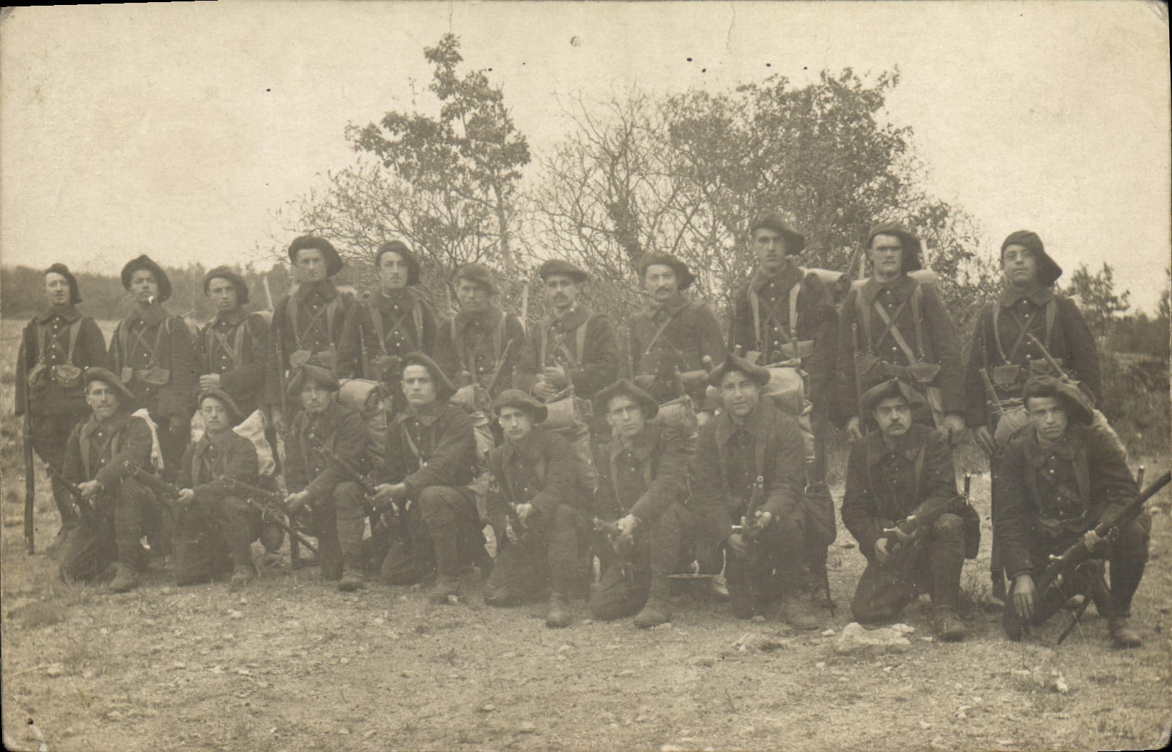 CARTE PHOTO Militaria Chasseurs Alpins