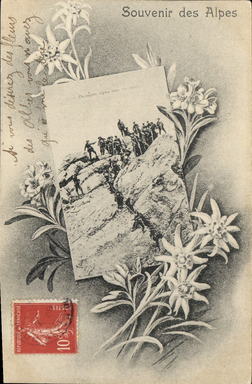 CPA Militaria Chasseurs Alpins Alpes 