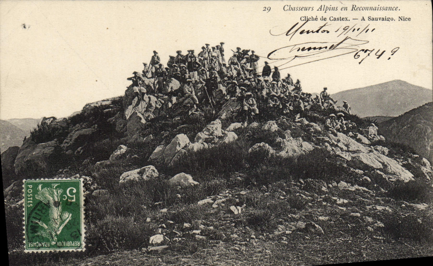 CPA Militaria Chasseurs Alpins en reconnaissance