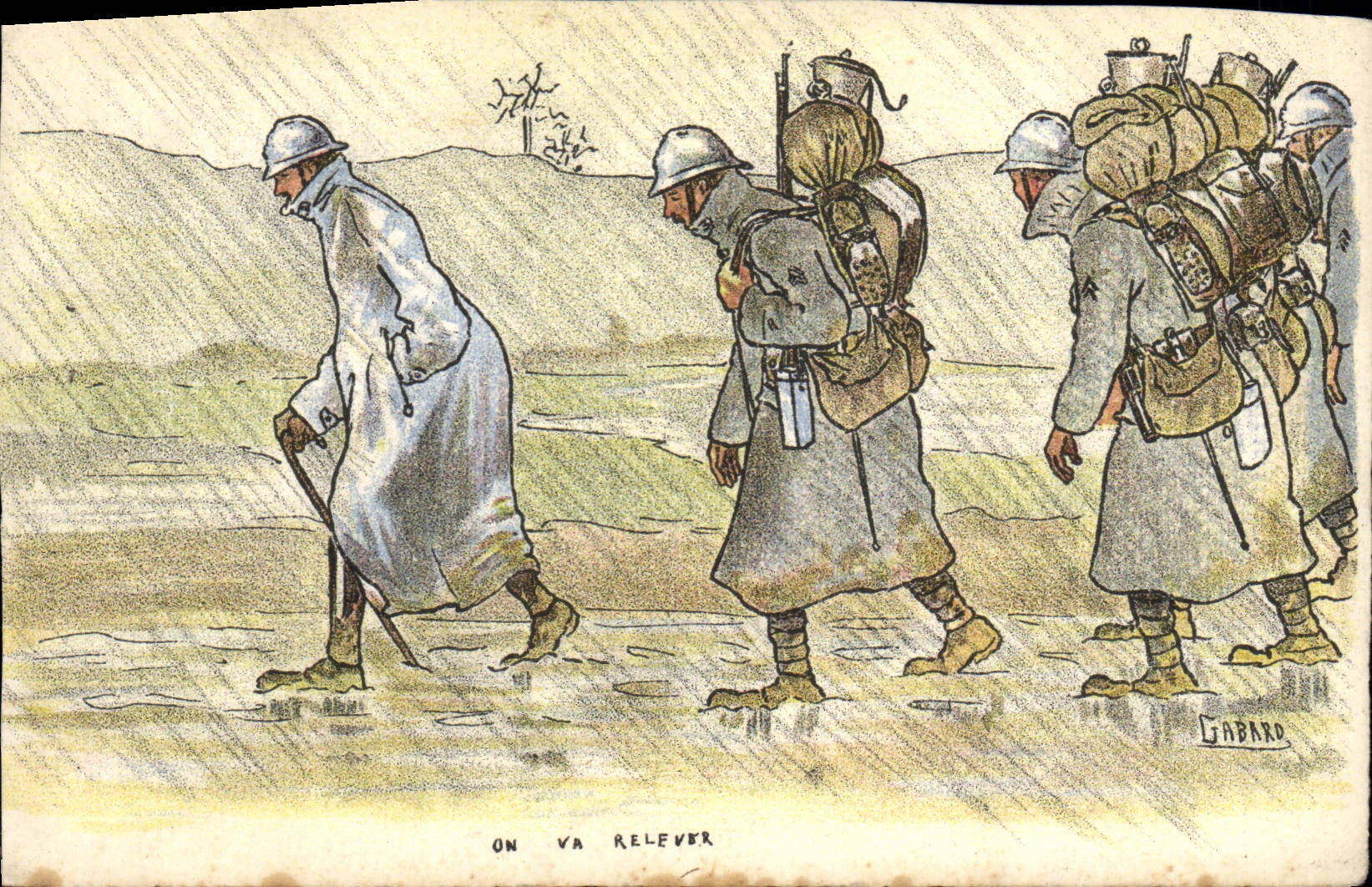 Vintage Postcard Militaria One will raise