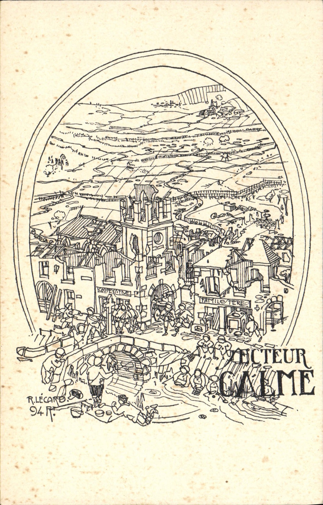 CPA Militaria Secteur calme 