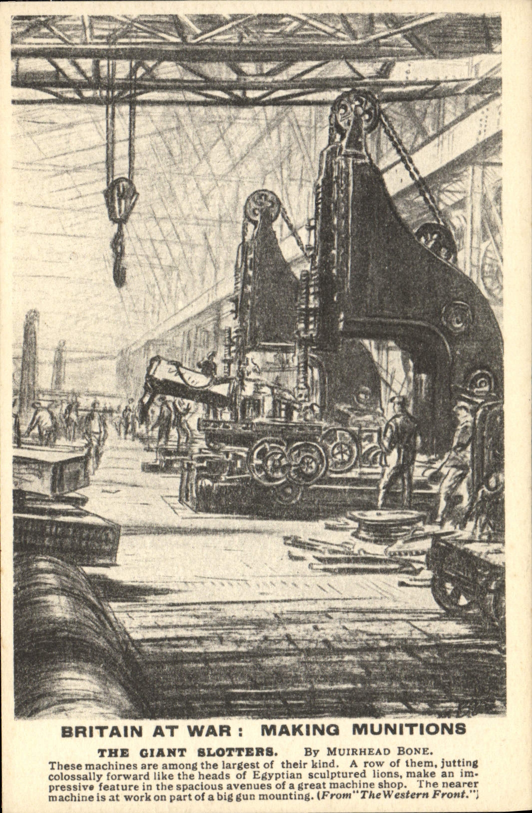 CPA Militaria Britain at war Making munitions The giant Slotters 