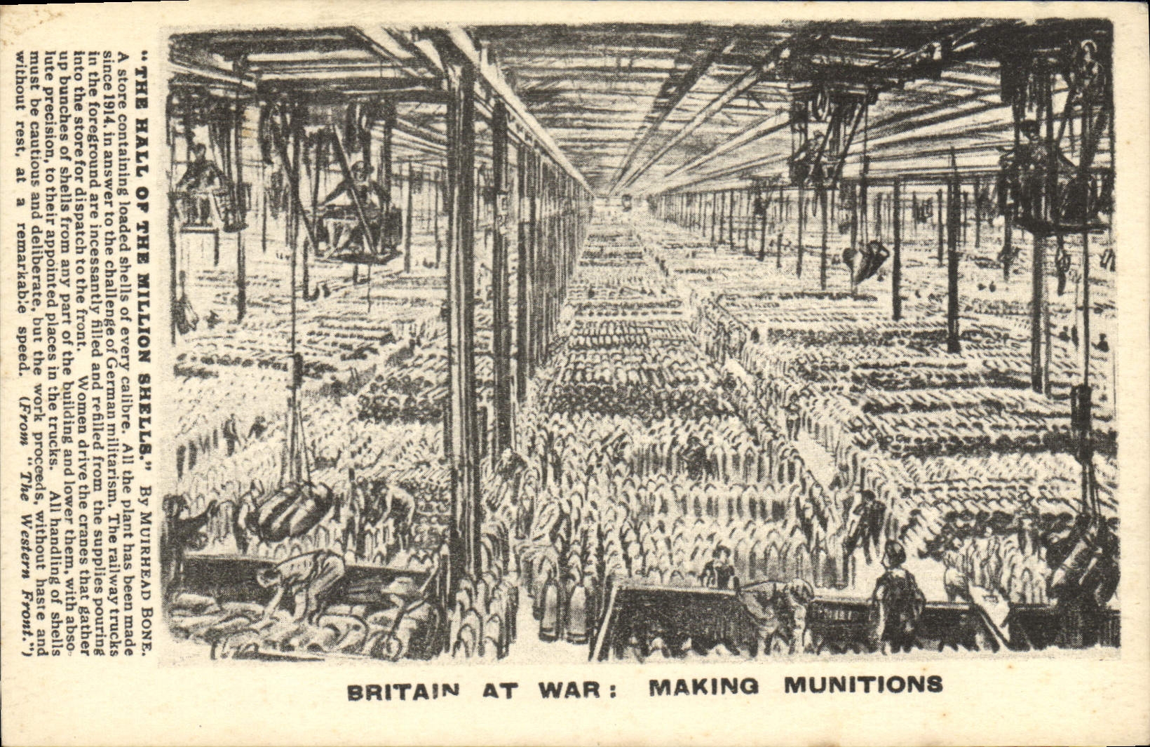 Vintage Postcard Militaria Britain At war Making ammunition