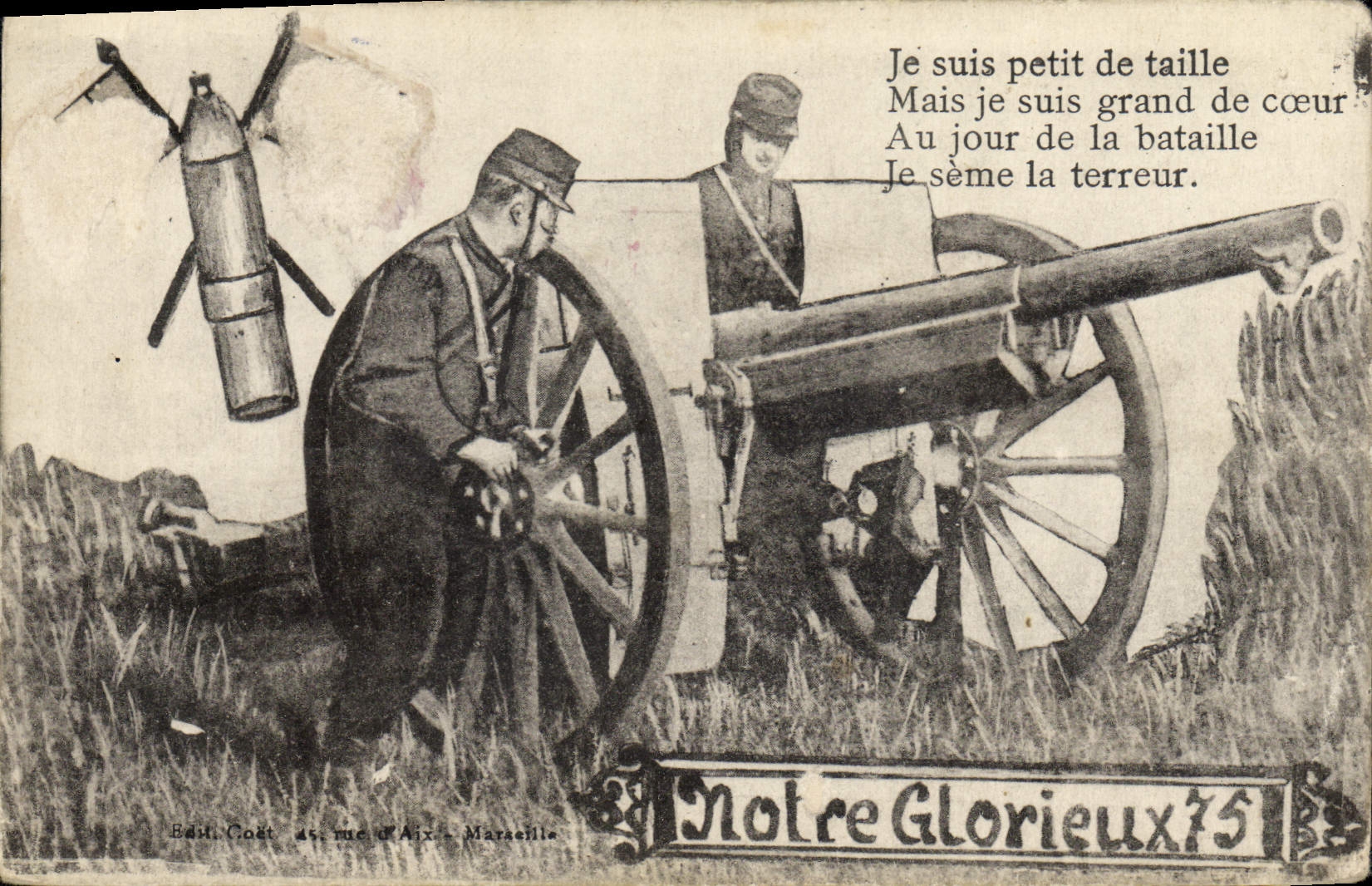 Postal Militaria Nuestro glorieur 75