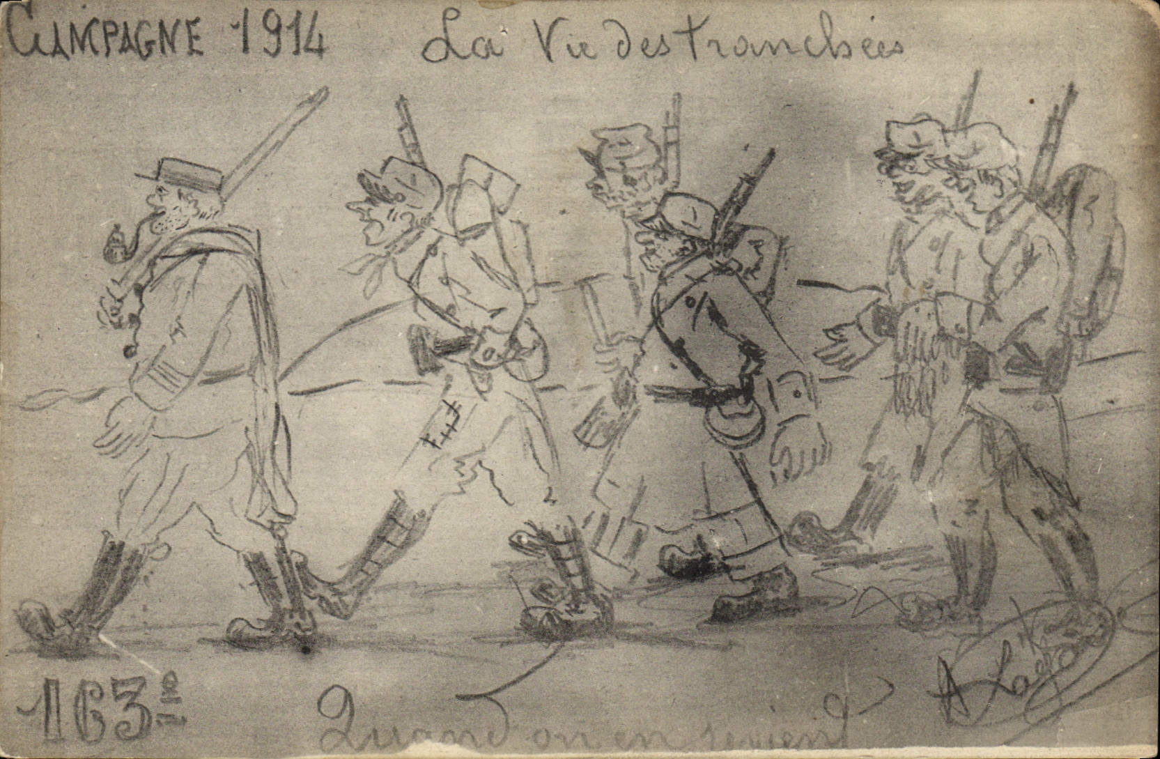 Vintage Postcard Militaria life of the trenches