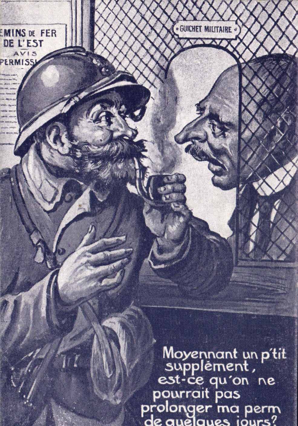 Vintage Postcard military Militaria Counter