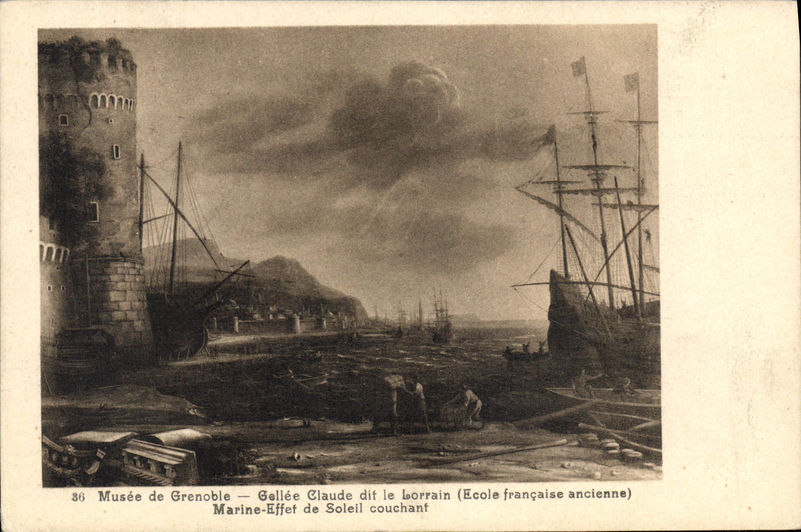 CPA Musee de Grenoble Gallee Claude dit Le Lorrain Marine effet de soleil couchant