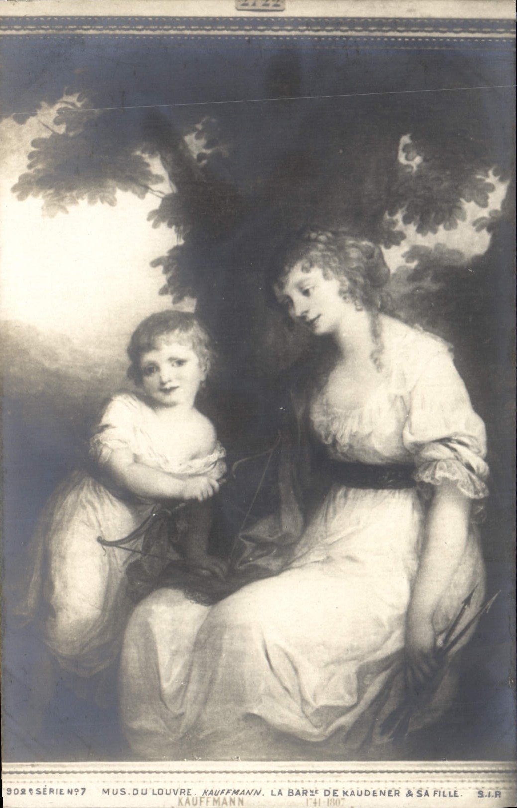 CPA Paris Musee du Louvre Kauffmann La baronne de Kaudener et sa fille 