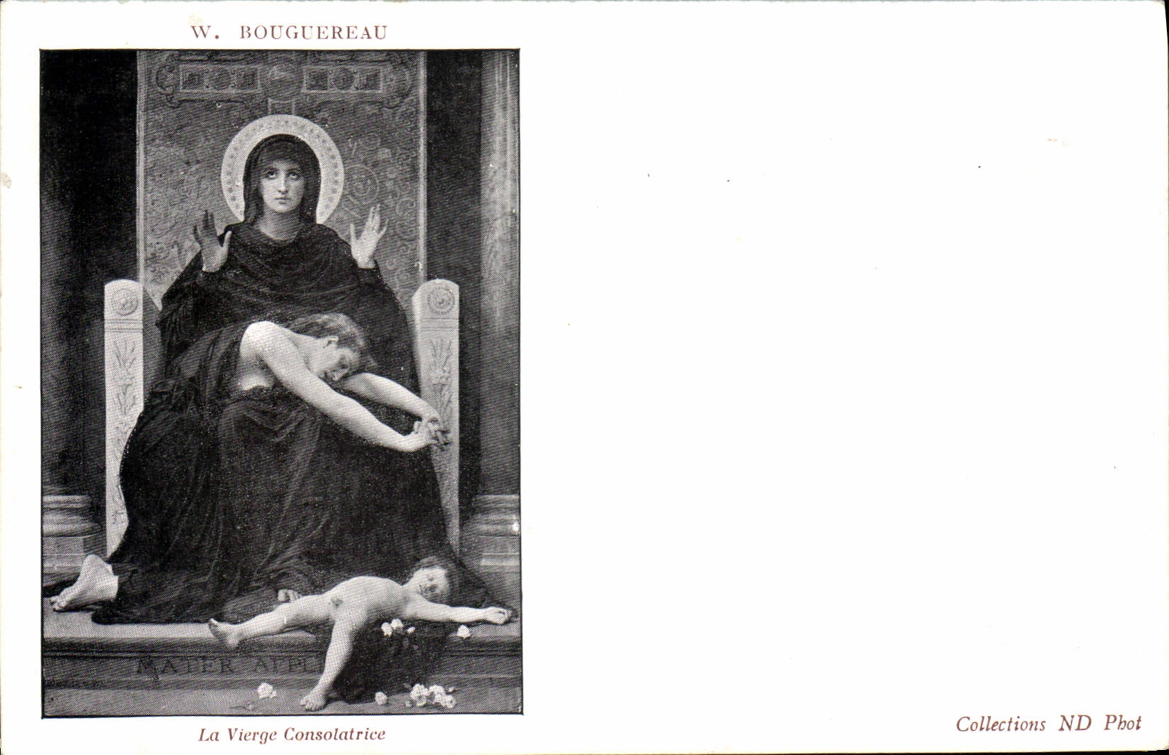 CPA Bouguereau La vierge consolatrice 
