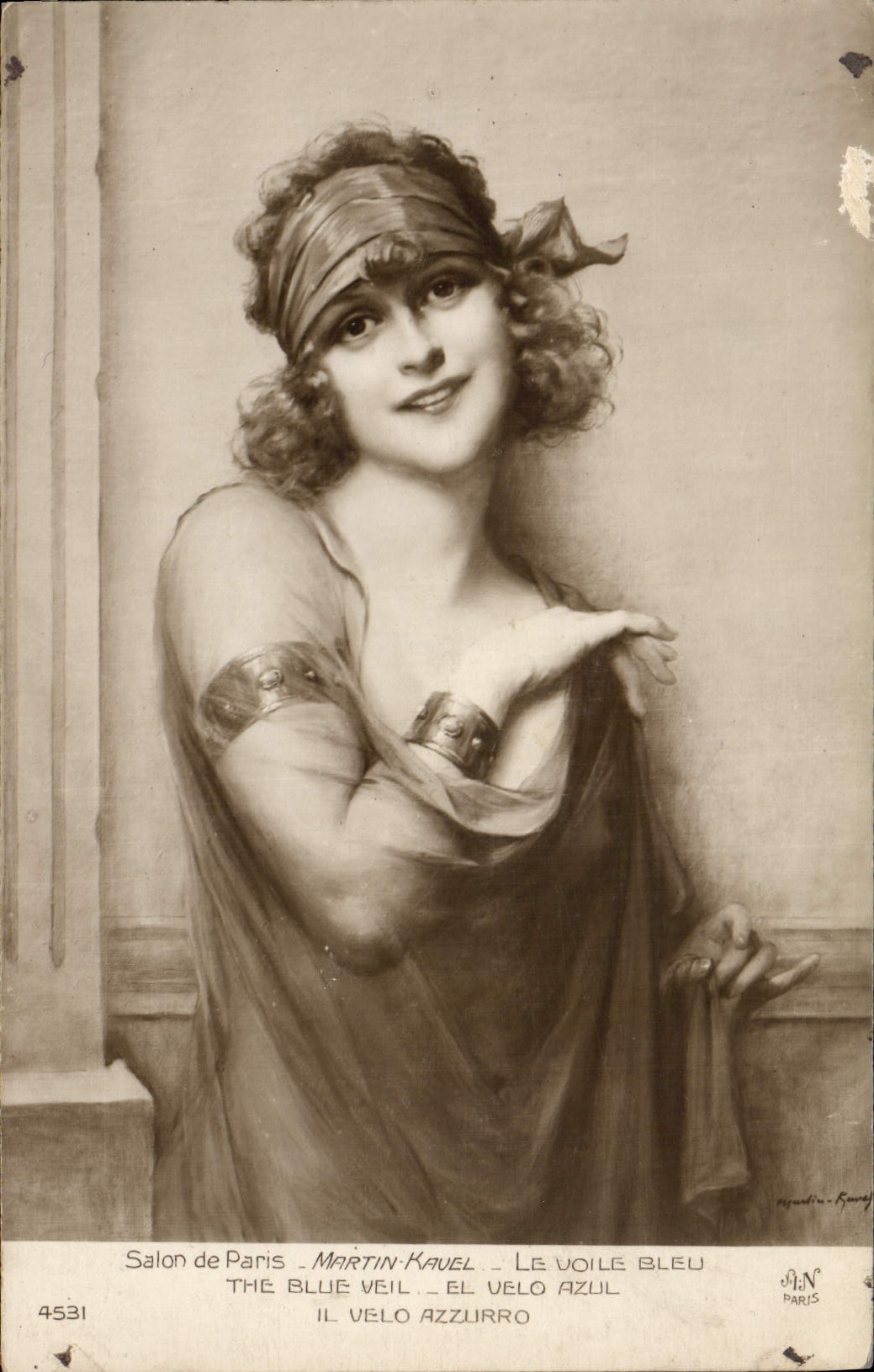 Postal Salón de París Martin Kavel Le la vela azul