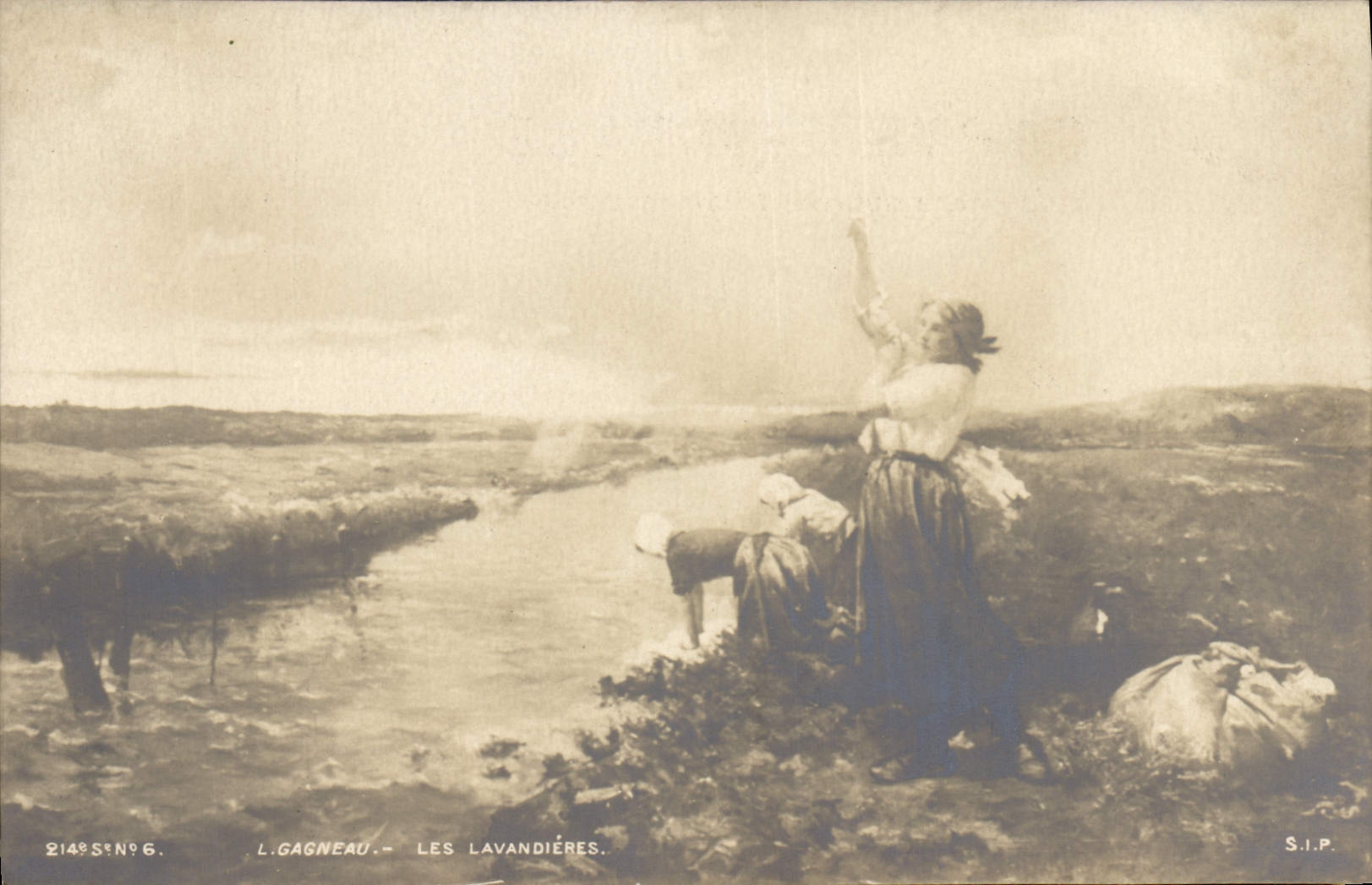 Postal Gagneau las lavanderas