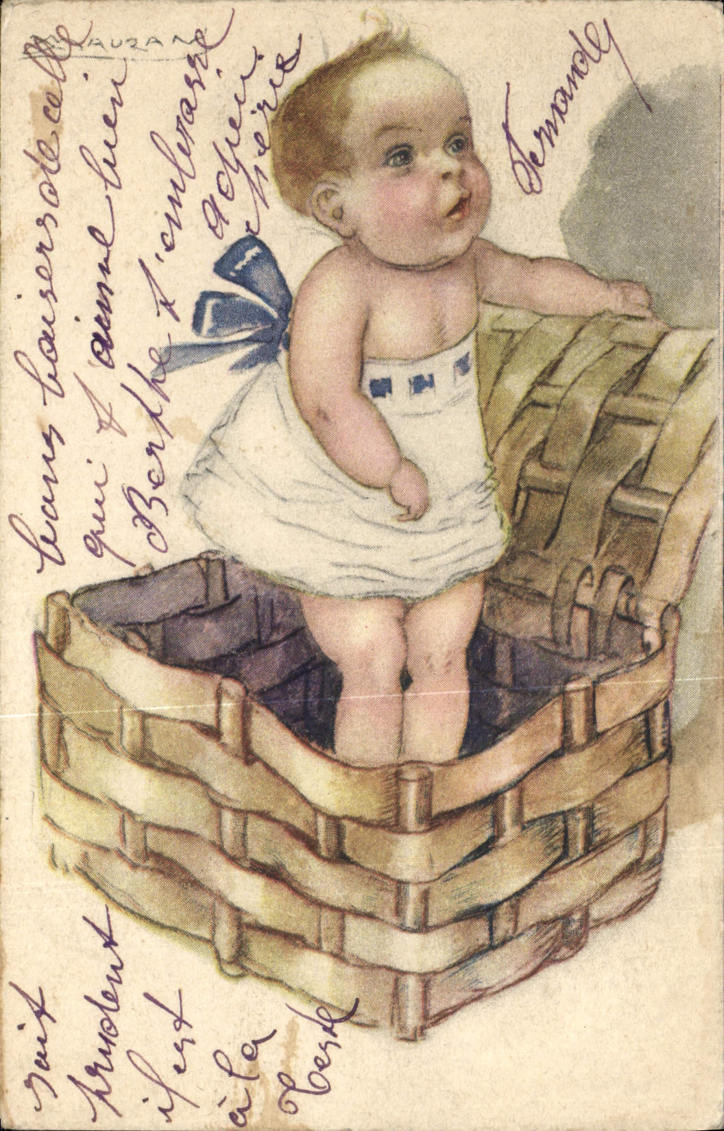 Vintage Postcard Fantasy Illustrator Mauzan Child