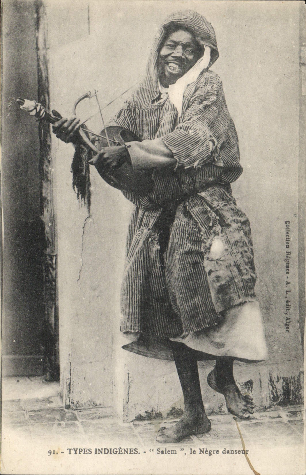 Postal Folclore Salem el Negro bailarín África el Septentrional