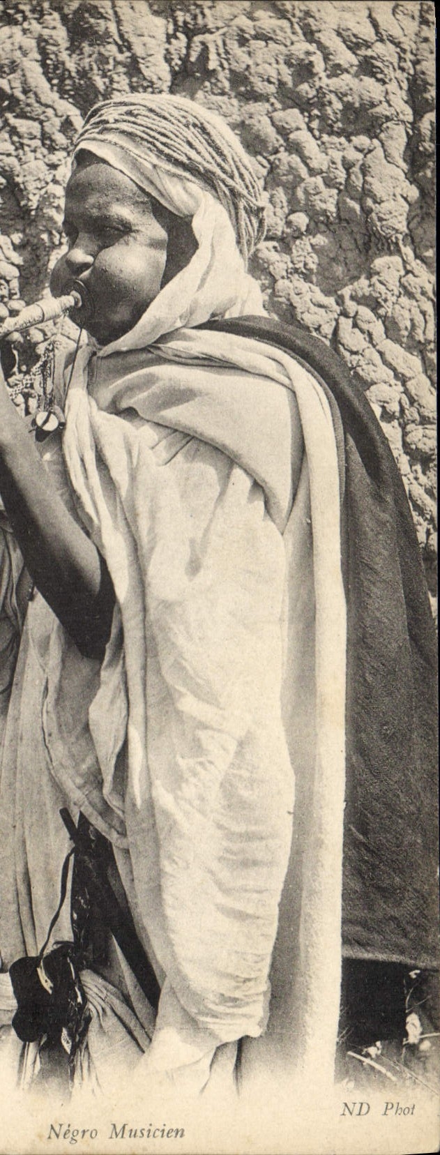 Vintage Postcard Folklore Negro musician