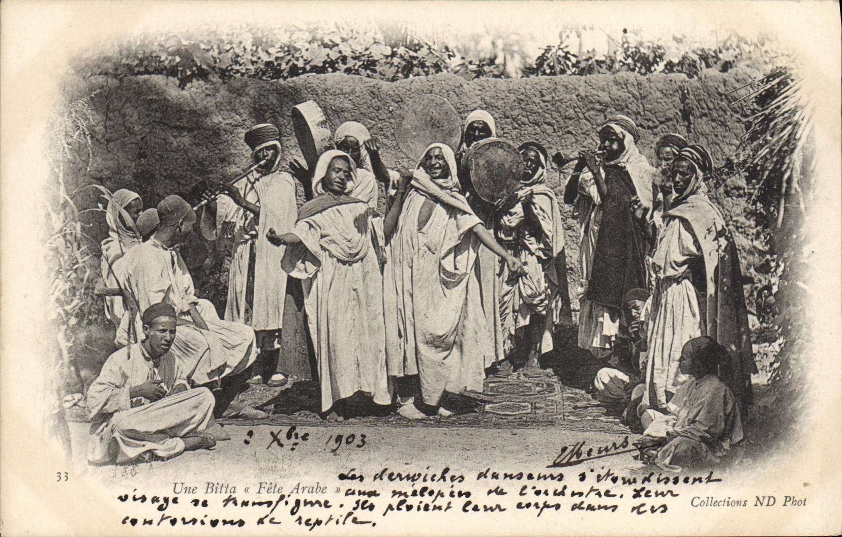CPA Folklore Une Bitta Fete arabe Afrique du Nord 