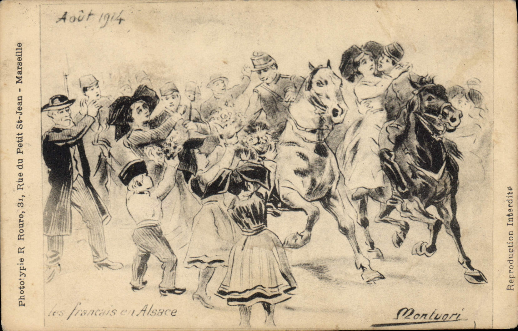 Vintage Postcard Militaria French In Alsace