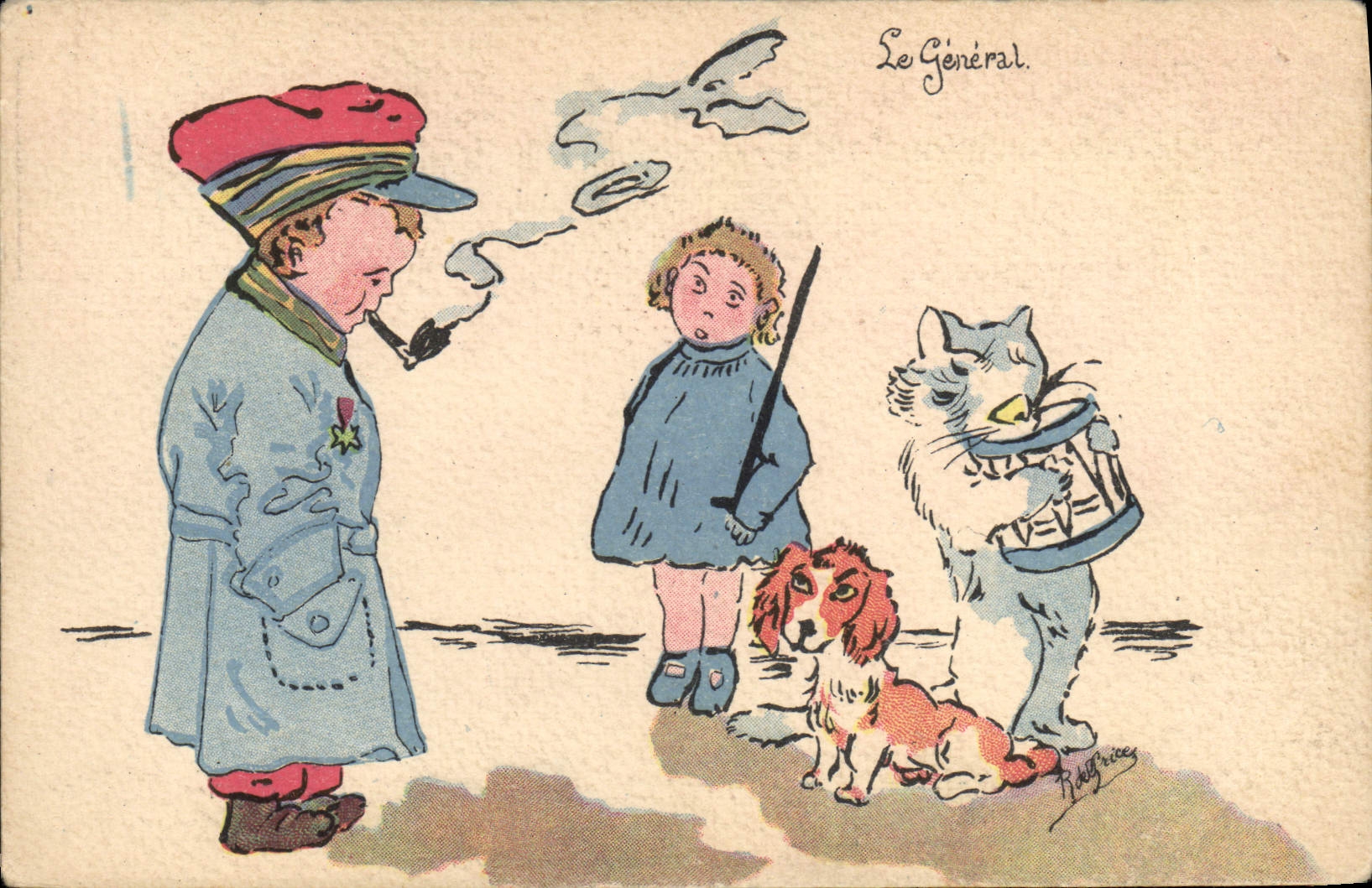 Vintage Postcard Militaria general Children