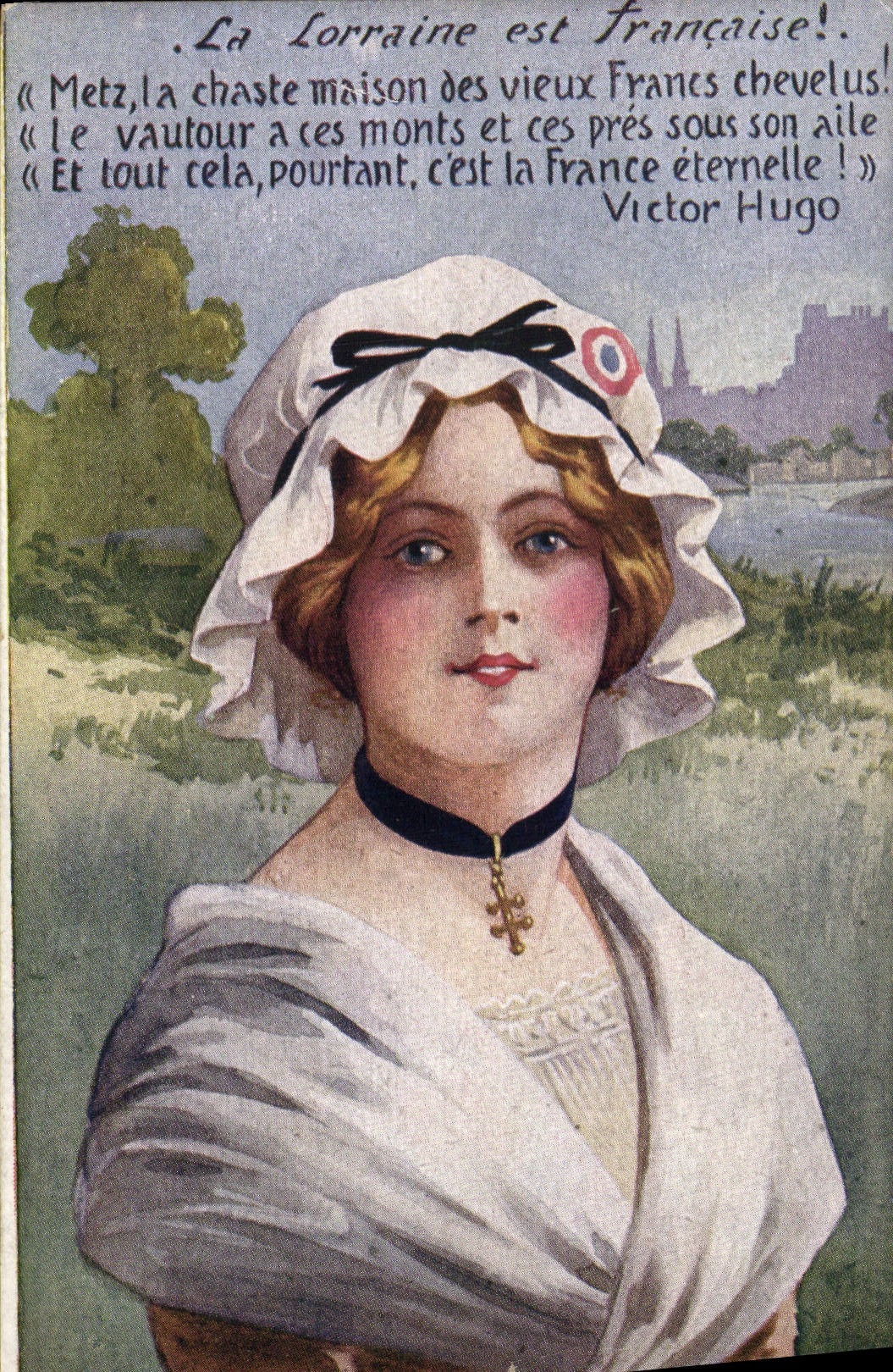 Vintage Postcard Militaria Lorraine is French