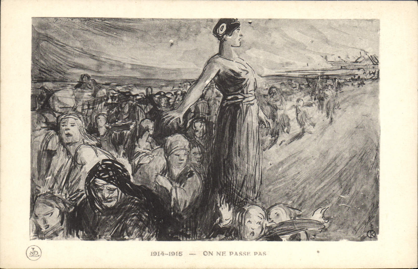 CPA Militaria Marianne On ne passe pas 