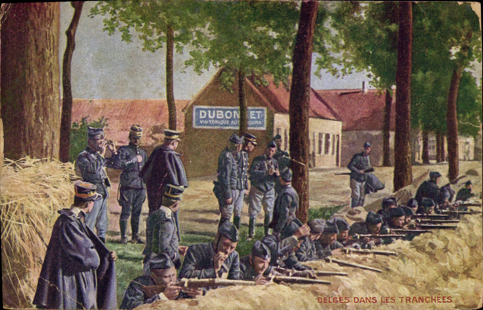 CPA Militaria Belges dans les tranchees 
