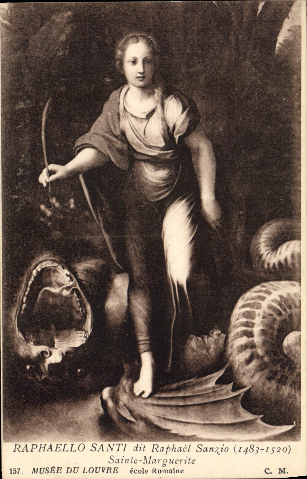 CPA Raphaello Santi dit Raphael Sanzio Sainte Marguerite Paris Musee du Louvre 