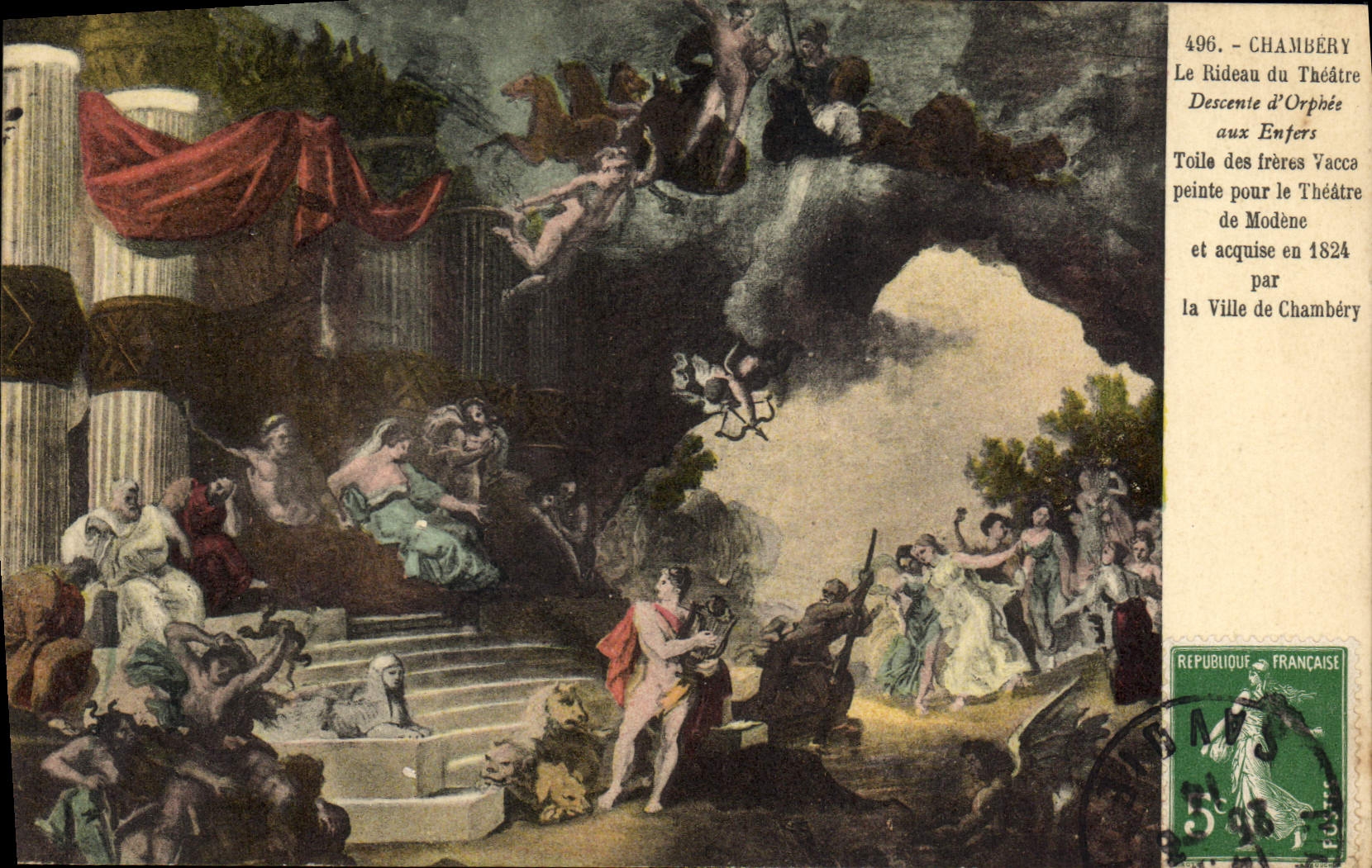 CPA Chambery Le rideau du theatre DEscente d'Orphee aux enfers 