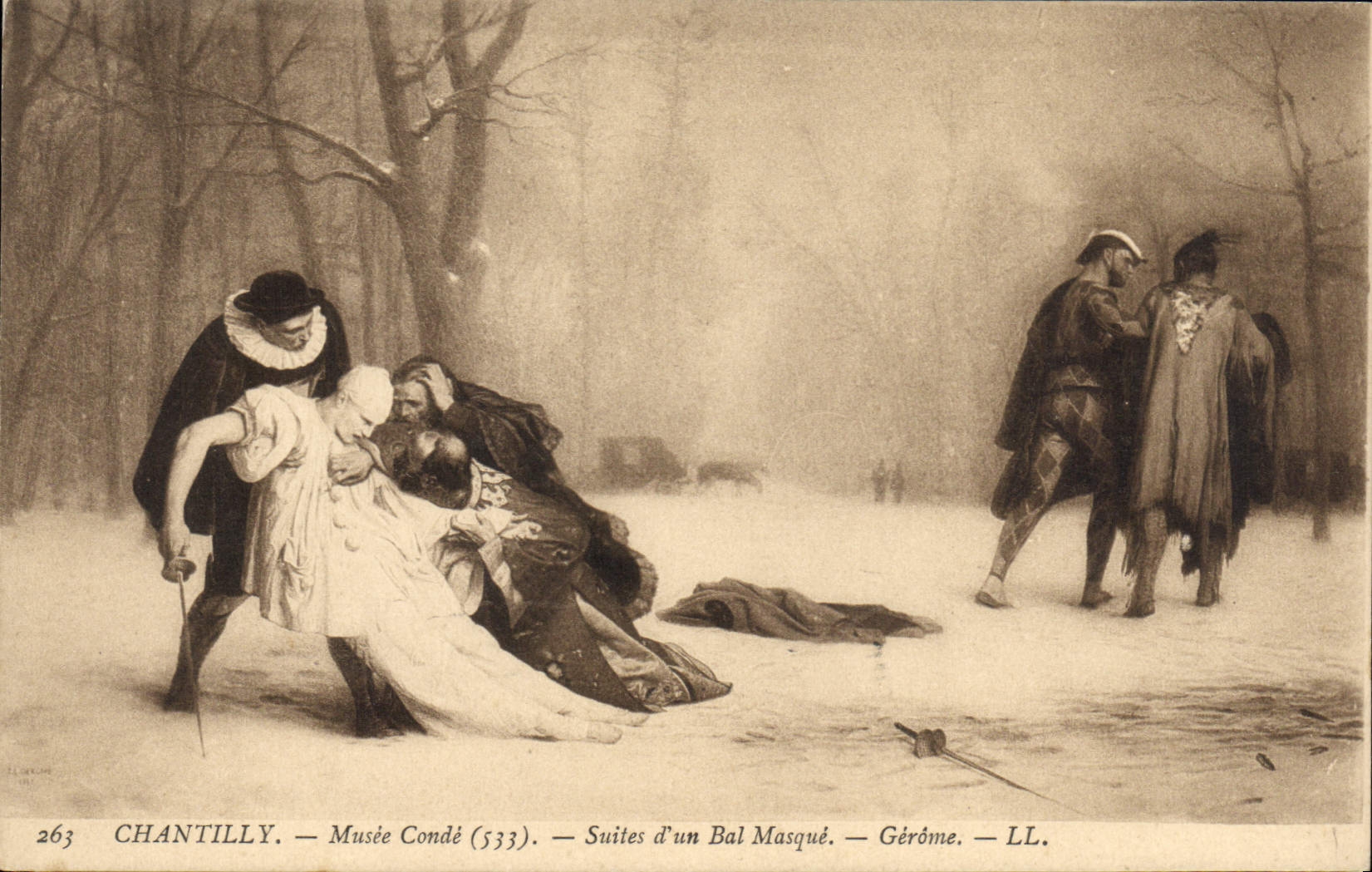 CPA Chantilly Musee Conde Suites d'un bal masque Gerome 