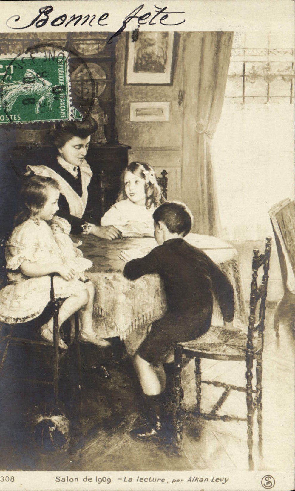 CPA Salon de 1909 La lecture Alkan Levy 