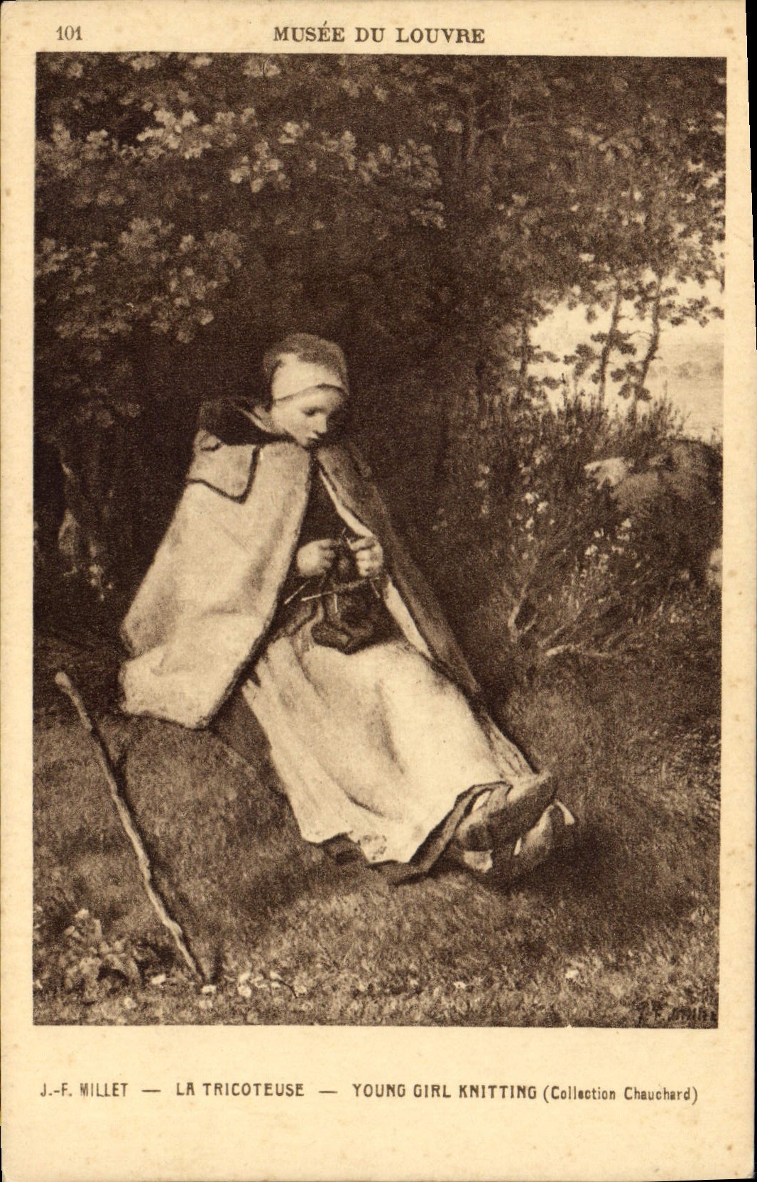 Postal París Vagada del Louvre Mijo el tejedor