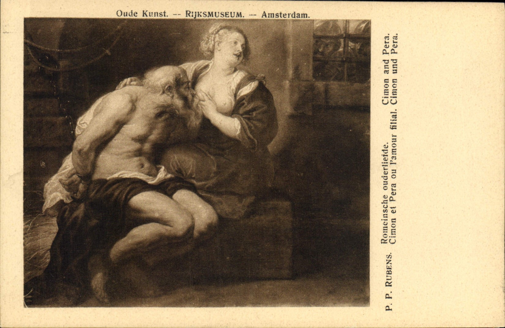 Postal Rubens Cimon y Pera o el amor filial