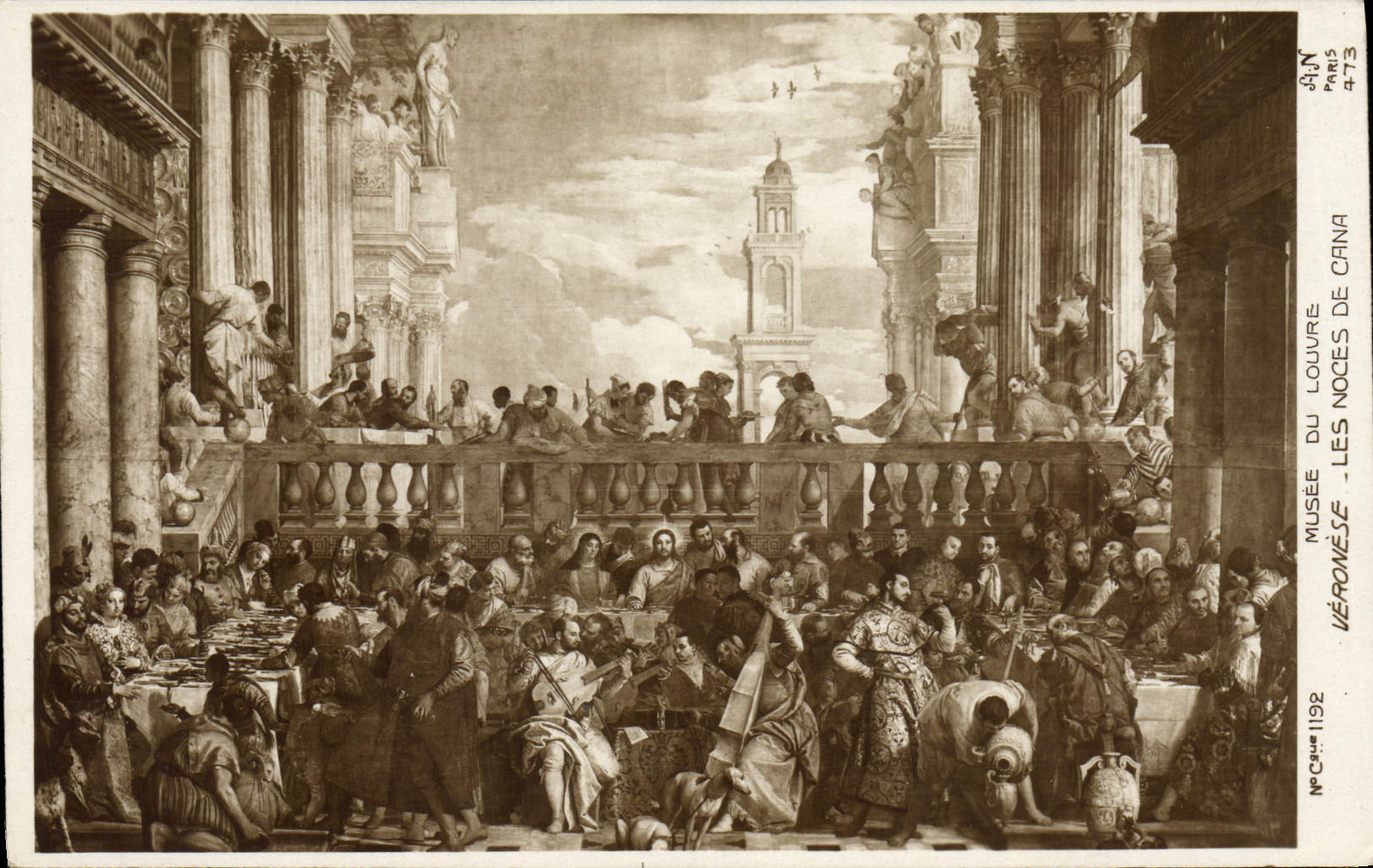 Postal París Vagar del Louvre Veronese las bodas de Cana