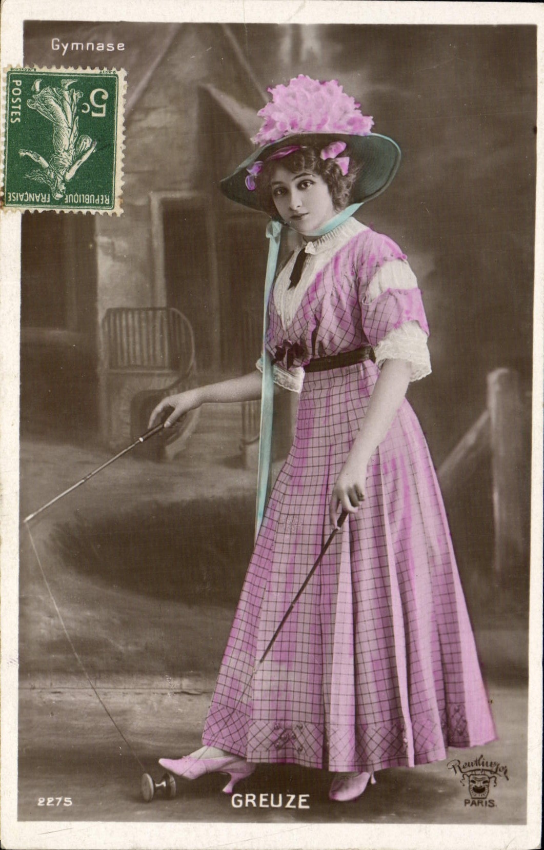 CPA Femme Greuze Theatre Gymnase Diabolo