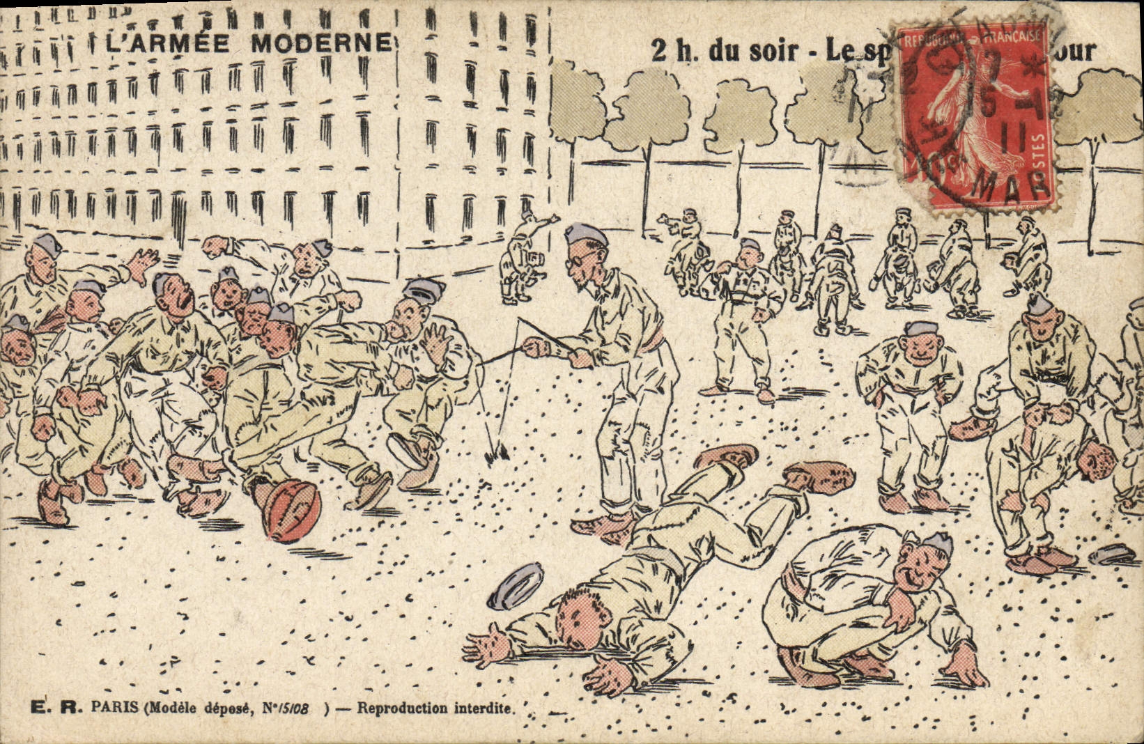 Vintage Postcard Twin wheel the modern army Militaria