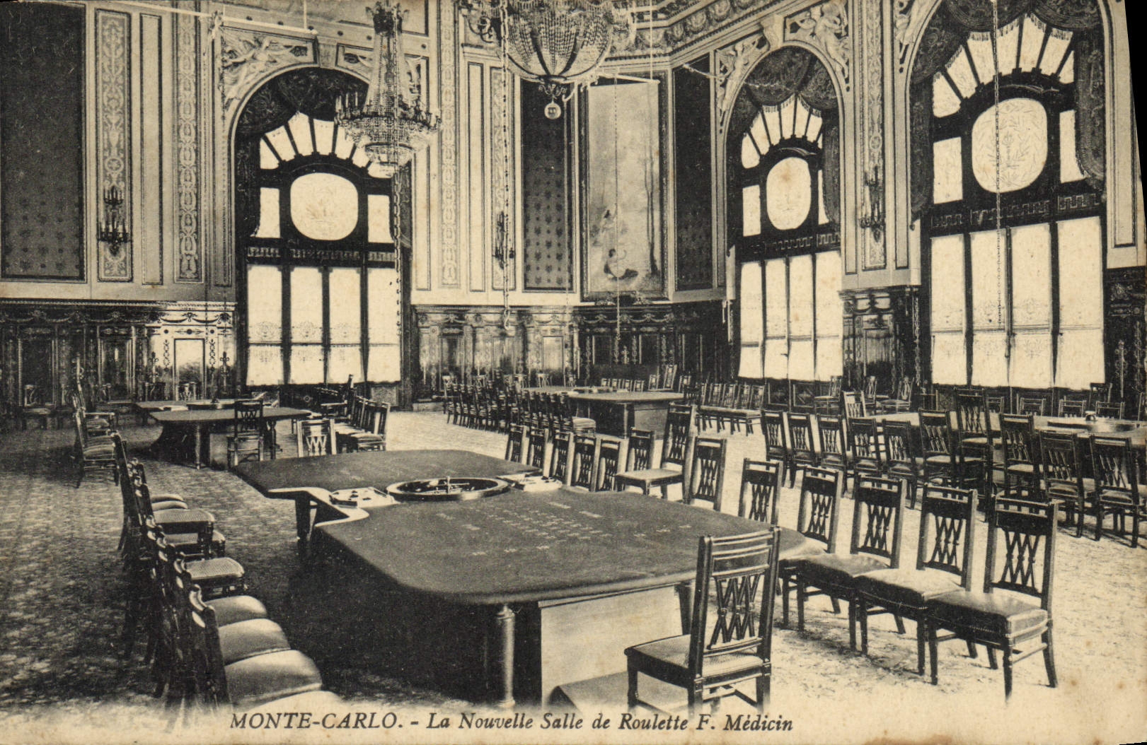 Vintage Postcard Monte Carlo the new room of rouellette Doctor Casino