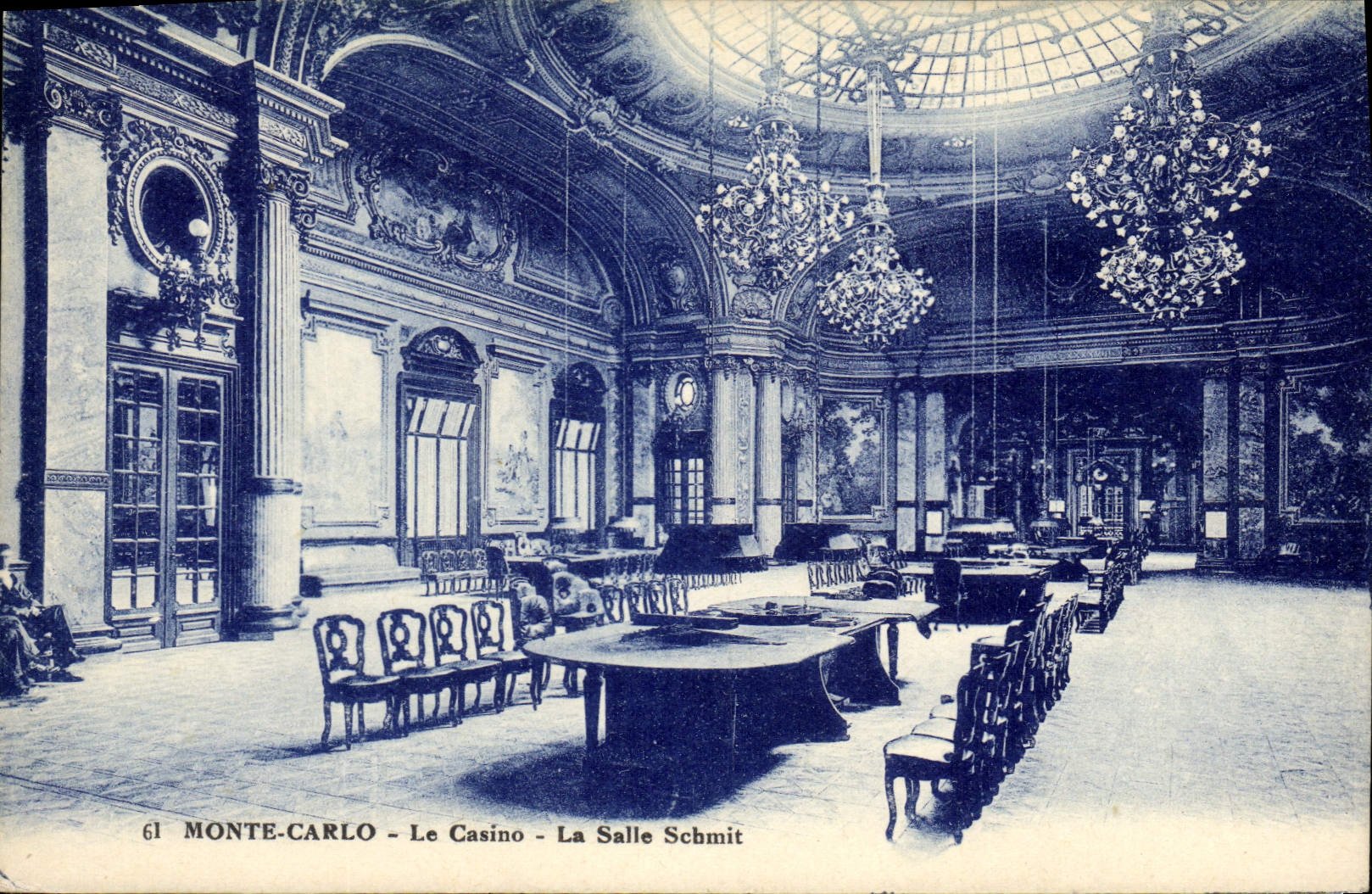 Vintage Postcard Monte Carlo Casino the room Schmitt