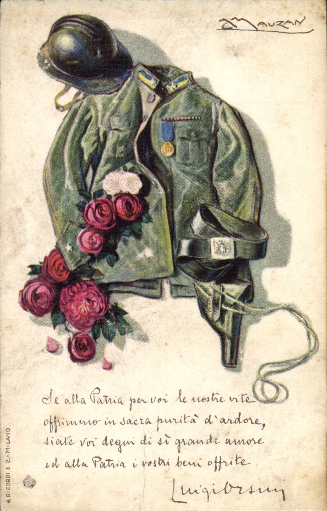 Vintage Postcard Fantasy Illustrator Mauzan Militaria