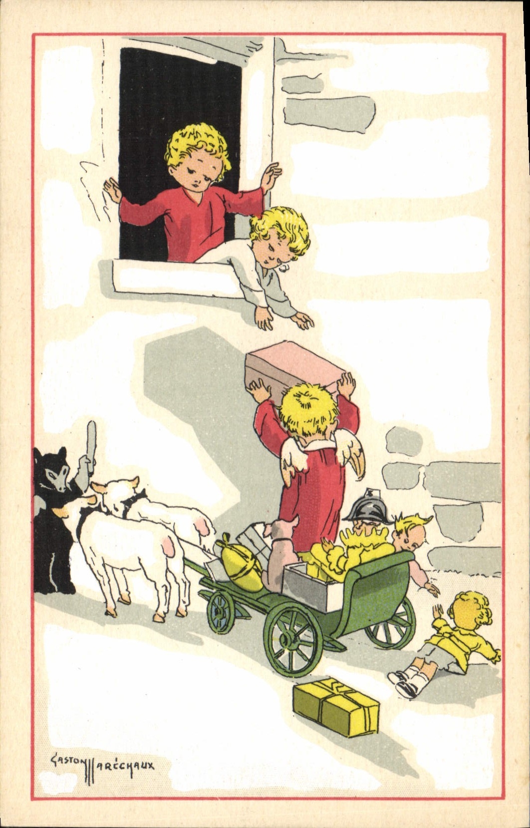 Vintage Postcard Fantasy Illustrator Marshals Children Toys