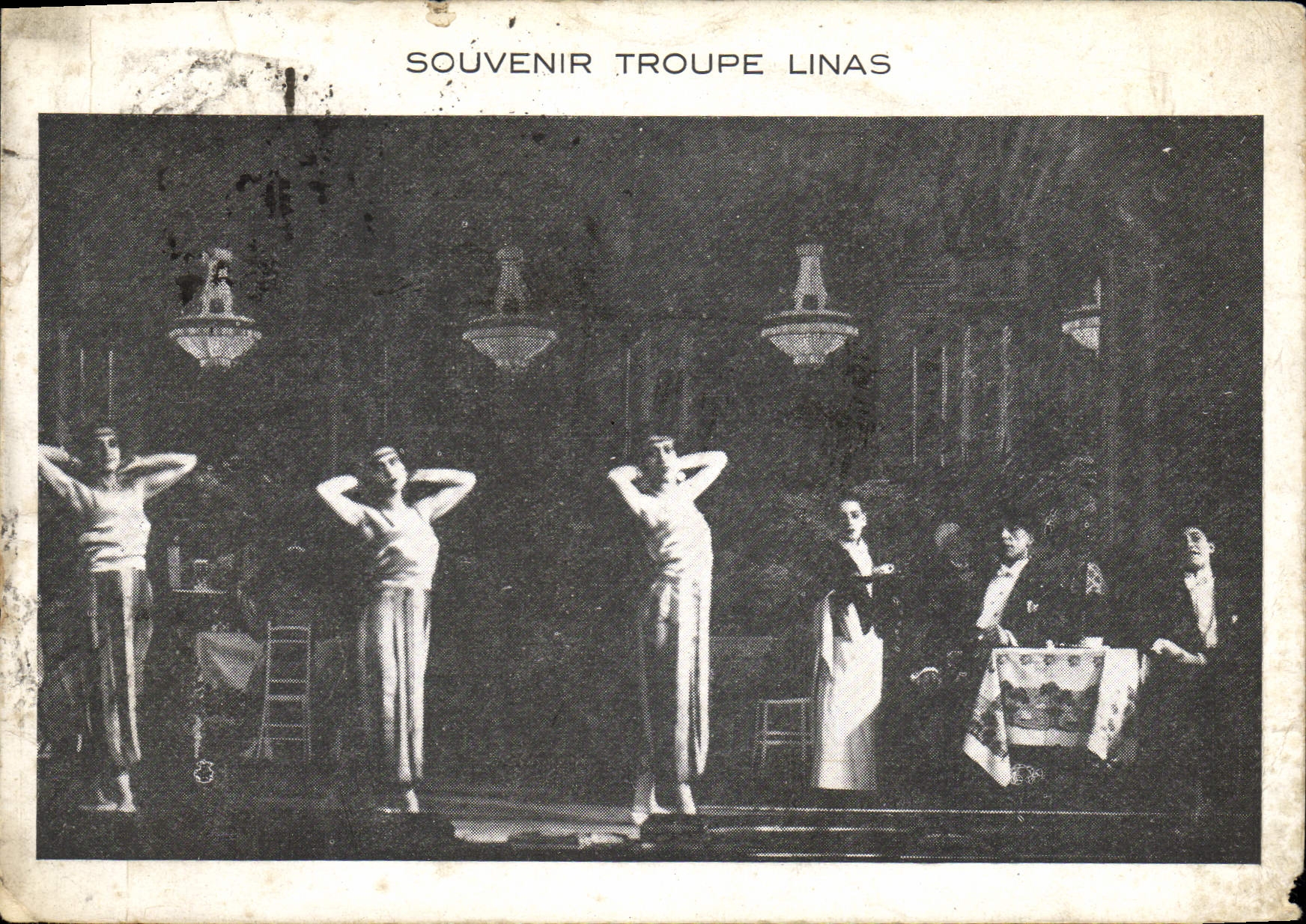 CPA Souvenir Troupe Linas 