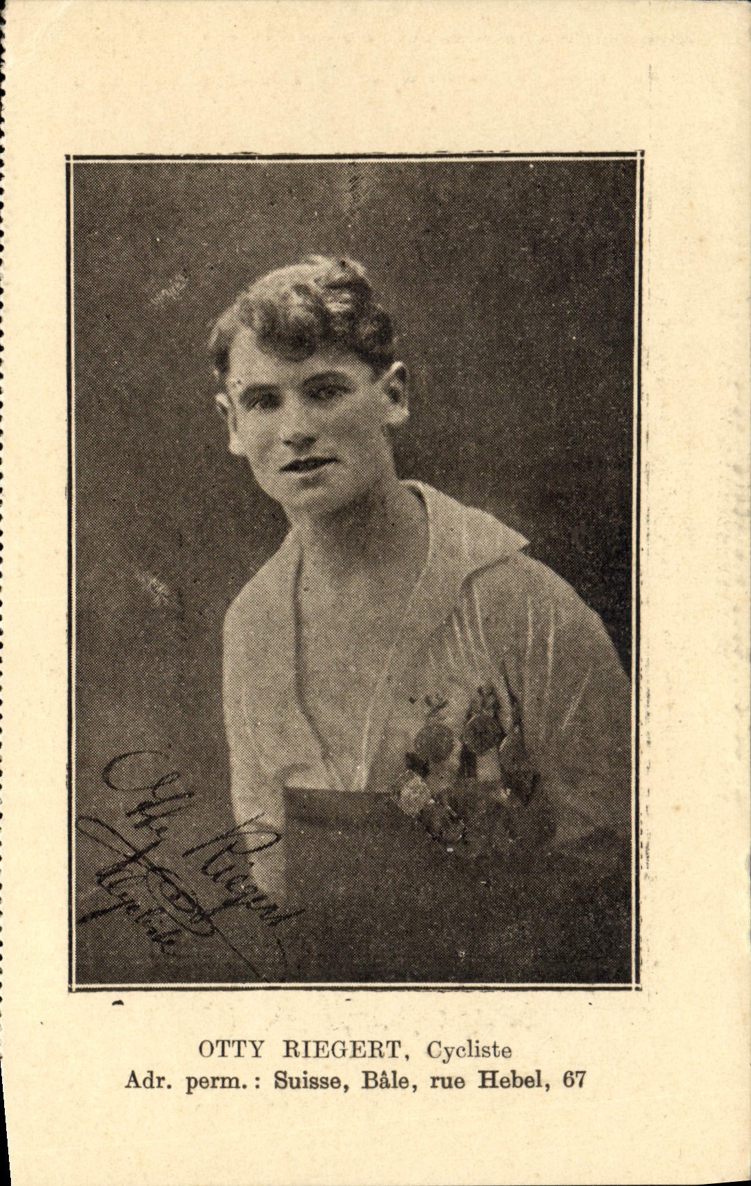 Postal Otty Riegert Ciclista Ciclo Bicicleta