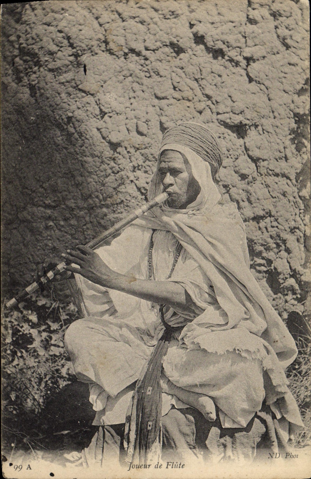 Vintage Postcard Folklore Player of flute