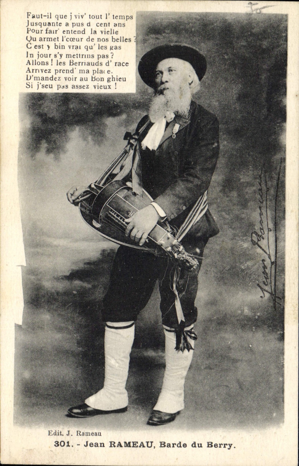 Vintage Postcard Folklore Jean Rameau Bards of Berry